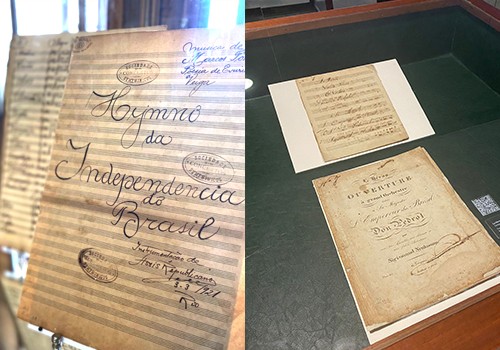 Manuscritos de hinos históricos estão em exposição no Palácio do Planalto (DF) - (Foto: Gianne Carvalho)