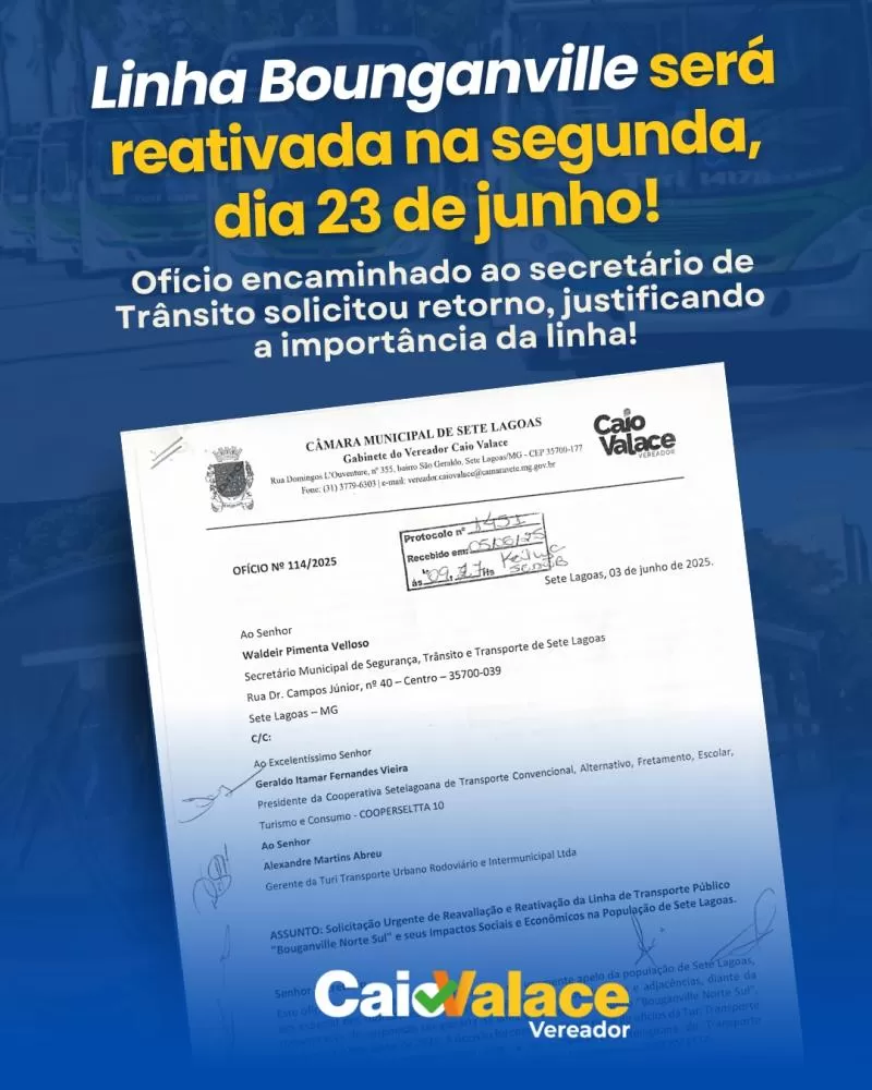 Atendimento da linha Bouganville via Av. Norte-Sul será retomado na próxima segunda-feira