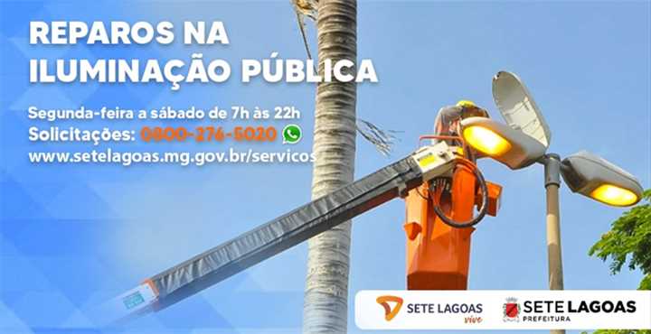 Reparos na iluminação pública devem ser solicitados pelo número 0800-276-5020