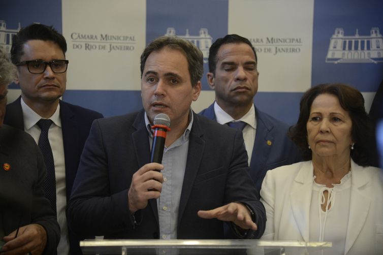 O Vereador Alexandre Isquierdo (União), presidente do Conselho de Ética e Decoro Parlamentar da Câmara Municipal do Rio, fala sobre processo ético-disciplinar por suposta quebra de decoro do vereador Gabriel Monteiro (PL). -Tomaz Silva/Agência Brasil